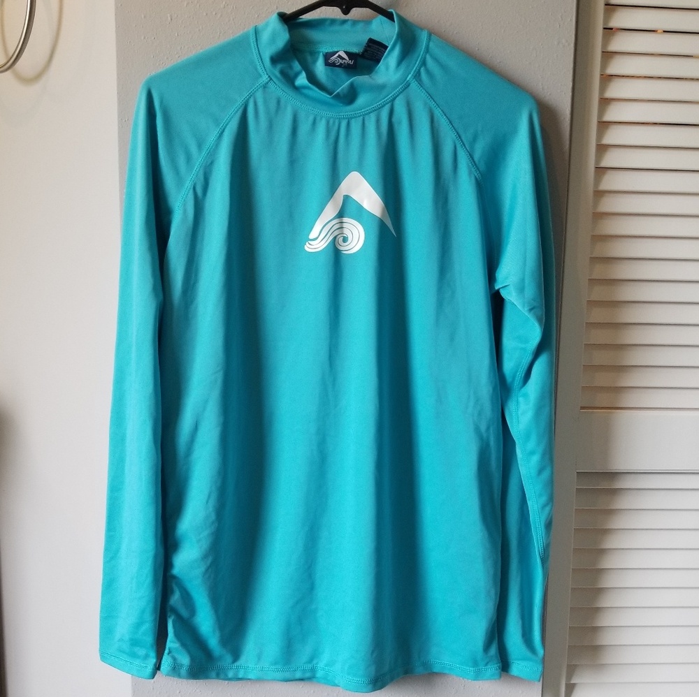 NWT Kanu Blue Long Sleeve Swim Shirt UPF 50 Medium